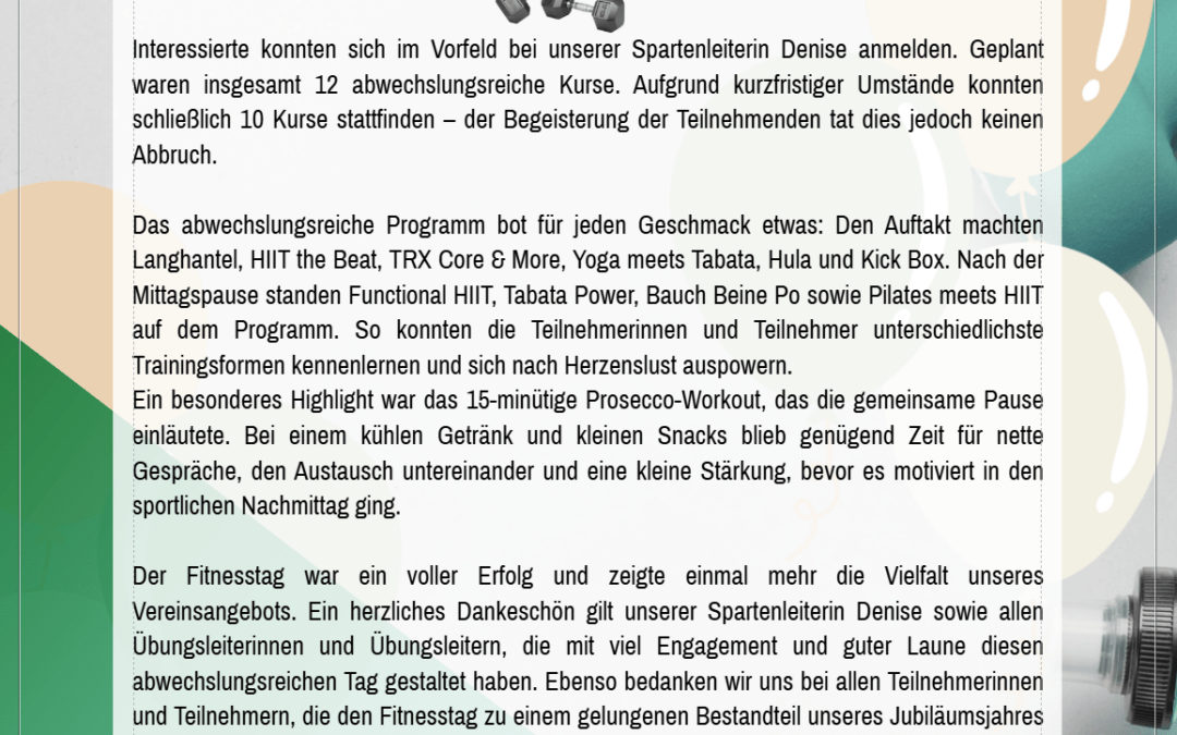 100 Jahre TSV Sprötze_Fitnesstag